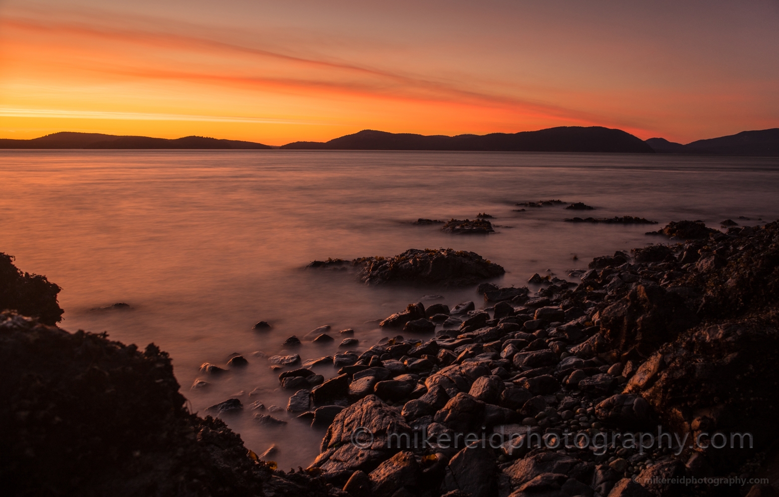 Anacortes Washington Park San Juan Islands Low Tide Sunset Golden Light 