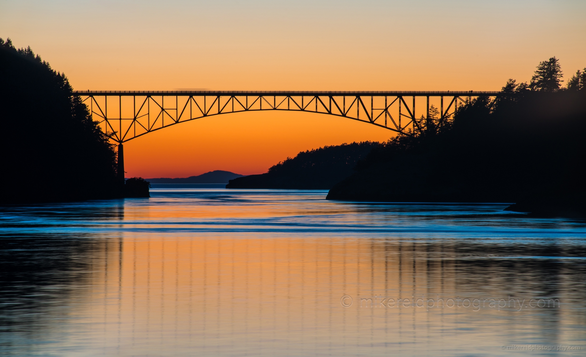 Deception Pass Bridge Evening Mood Sunset 