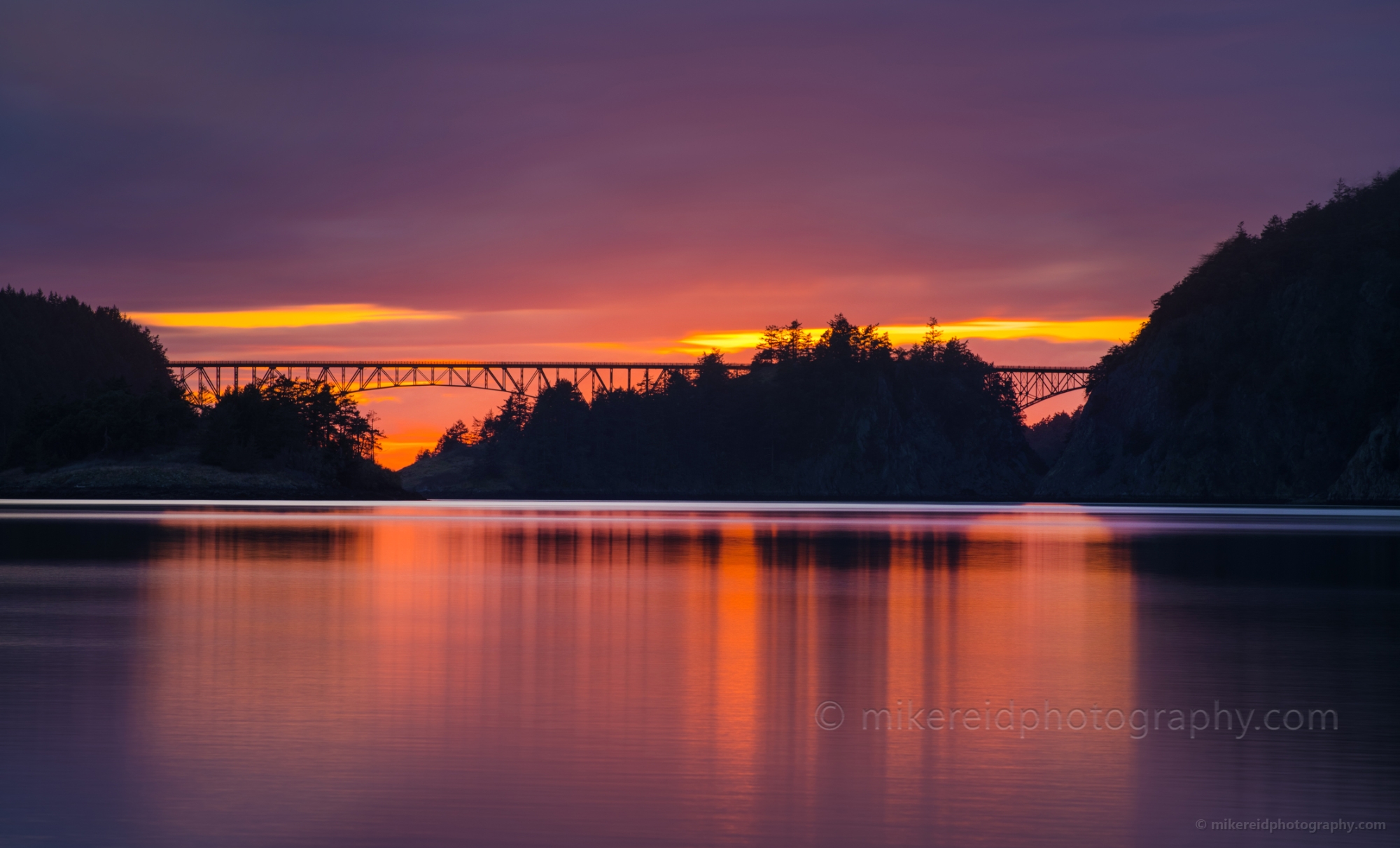 Deception Pass Bridge Sunset 