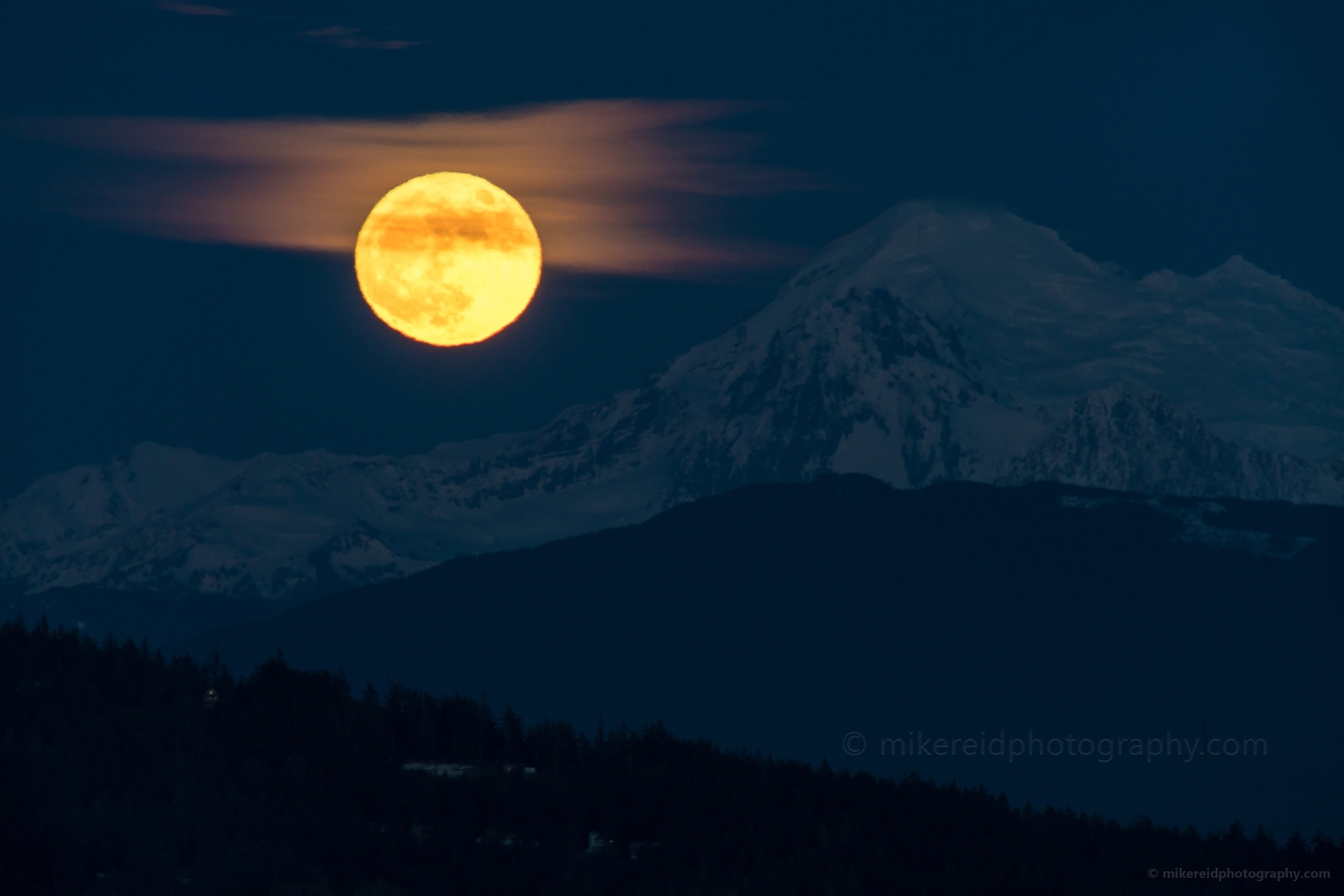 Mount Baker Full Moonrise 