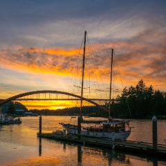 La Conner Sailboat Bridge Sunset