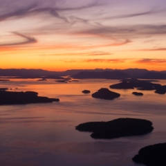 Northwest San Juan Islands Sunset Aerial Spieden Stuart Roche Harbor and Orcas Island To order a print please email me at  Mike Reid Photography