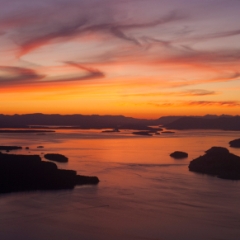 Northwest San Juan Islands Sunset Aerial Spieden Stuart and Roche Harbor To order a print please email me at  Mike Reid Photography
