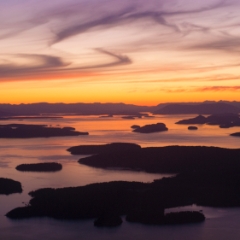Northwest San Juan Islands Sunset Aerial Spieden and Orcas To order a print please email me at  Mike Reid Photography