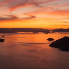 Northwest San Juan Islands Sunset Aerial Spieden To order a print please email me at  Mike Reid Photography