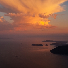 San Juan Islands Sunset Thundercloud Aerial To order a print please email me at  Mike Reid Photography