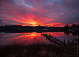 Anacortes Lake Dock Sunset Skies