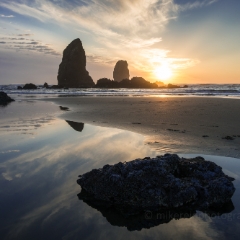 Cannon Beach Needles Tidepool Rock To order a print please email me at  Mike Reid Photography : cannon beach, haystack rock, oregon coast, landscape photography, sunset photography, sunrise photography