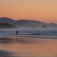 Cannon Beach Photography Sunset Beach Fisherman To order a print please email me at  Mike Reid Photography : cannon beach, haystack rock, oregon coast, landscape photography, sunset photography, sunrise photography