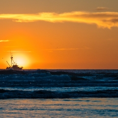 Cannon Beach Sunset Fishing Boat To order a print please email me at  Mike Reid Photography