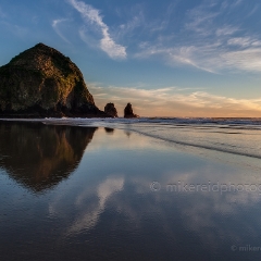 Cannon Beach Sunset Low Tide To order a print please email me at  Mike Reid Photography : cannon beach, haystack rock, oregon coast, landscape photography, sunset photography, sunrise photography