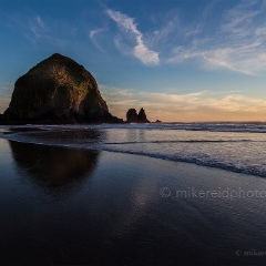 Cannon Beach Tidal Flow Sunset To order a print please email me at  Mike Reid Photography : cannon beach, haystack rock, oregon coast, landscape photography, sunset photography, sunrise photography