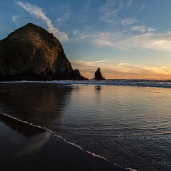Cannon Beach Tidal Motion Sunset To order a print please email me at  Mike Reid Photography : cannon beach, haystack rock, oregon coast, landscape photography, sunset photography, sunrise photography