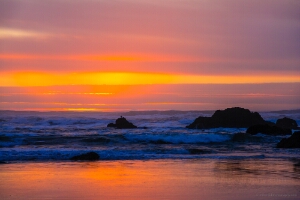 Cannon Beach Burning Skies