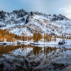 Calm Autumn Lake Reflection To order a print please email me at  Mike Reid Photography : aasgard pass, enchantments, leavenworth, enchantments lakes basin, prusik, colchuck, snow lakes, northwest, images, leprechaun lake, larches