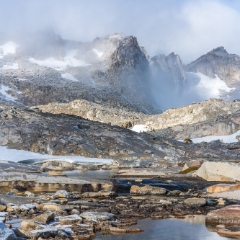 Enchantments Peaks in the Mist To order a print please email me at  Mike Reid Photography : aasgard pass, enchantments, leavenworth, enchantments lakes basin, prusik, colchuck, snow lakes, northwest, images, leprechaun lake, larches