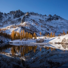 Enchantments Snow Reflection To order a print please email me at  Mike Reid Photography : aasgard pass, enchantments, leavenworth, enchantments lakes basin, prusik, colchuck, snow lakes, northwest, images, leprechaun lake, larches