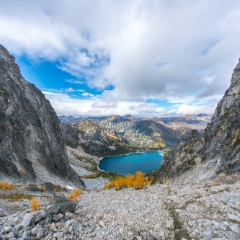 Enchantments Ultrawide Down Aasgard Pass To order a print please email me at  Mike Reid Photography : aasgard pass, enchantments, leavenworth, enchantments lakes basin, prusik, colchuck, snow lakes, northwest, images, leprechaun lake, larches