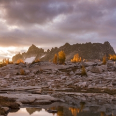 Golden Larches Sunrise Enchantments To order a print please email me at  Mike Reid Photography : aasgard pass, enchantments, leavenworth, enchantments lakes basin, prusik, colchuck, snow lakes, northwest, images, leprechaun lake, larches