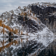Lake Viviane Larch Angles To order a print please email me at  Mike Reid Photography : aasgard pass, enchantments, leavenworth, enchantments lakes basin, prusik, colchuck, snow lakes, northwest, images, leprechaun lake, larches