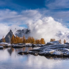 PRusik Peak Roiling Cloudscape To order a print please email me at  Mike Reid Photography : aasgard pass, enchantments, leavenworth, enchantments lakes basin, prusik, colchuck, snow lakes, northwest, images, leprechaun lake, larches