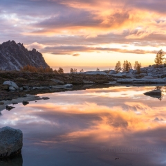 Prusik Sunset Reflection To order a print please email me at  Mike Reid Photography : aasgard pass, enchantments, leavenworth, enchantments lakes basin, prusik, colchuck, snow lakes, northwest, images, leprechaun lake, larches