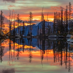 Alpine Lakes Infinity Sunrise Symmetry