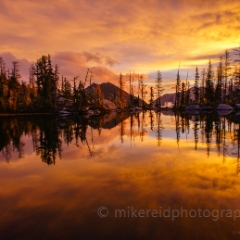 Alpine Lakes Sunrise Cloudscape Reflection