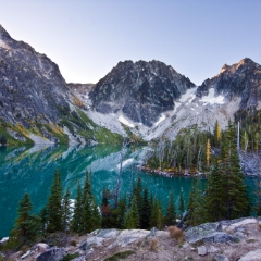 Lake Colchuck Sunrise To order a print please email me at  Mike Reid Photography : aasgard pass, enchantments, leavenworth, enchantments lakes basin, prusik, colchuck, snow lakes, northwest, images, leprechaun lake, larches