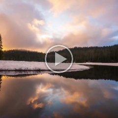 Rainier Reflection Lakes Sunset Cloudscape Timelapse Video
