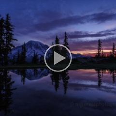 Rainier Sunrise Reflection Timelapse Video