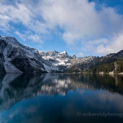 Blue Lake Reflection To order a print please email me at  Mike Reid Photography : snow lake, alpine lake, alpental, washington, hiking, manning, snow, lake, mountains, northwest, hiking washington