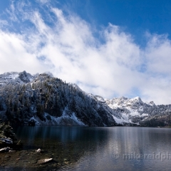 Wide Lake Reflection To order a print please email me at  Mike Reid Photography : snow lake, alpine lake, alpental, washington, hiking, manning, snow, lake, mountains, northwest, hiking washington