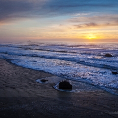 Peaceful Foggy Sunset To order a print please email me at  Mike Reid Photography : washington coast, oregon coast, washington beaches, oregon beaches, shi shi beach, second beach, cannon beach, seaside, sunset, sunrise, tidepools, reflections