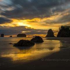 Second Beach Photography Golden Tidepool Sunset To order a print please email me at  Mike Reid Photography