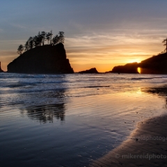 Second Beach Sunset Calm To order a print please email me at  Mike Reid Photography : washington coast, oregon coast, washington beaches, oregon beaches, shi shi beach, second beach, cannon beach, seaside, sunset, sunrise, tidepools, reflections, third beach, forks, la push, ruby beach, tidepool