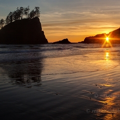 Second Beach Sunset Sunstar To order a print please email me at  Mike Reid Photography : washington coast, oregon coast, washington beaches, oregon beaches, shi shi beach, second beach, cannon beach, seaside, sunset, sunrise, tidepools, reflections, third beach, forks, la push, ruby beach, tidepool