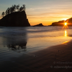 Second Beach Sunstar To order a print please email me at  Mike Reid Photography : washington coast, oregon coast, washington beaches, oregon beaches, shi shi beach, second beach, cannon beach, seaside, sunset, sunrise, tidepools, reflections, third beach, forks, la push, ruby beach, tidepool