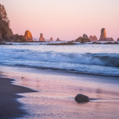 Washington Coast Third Beach Seastacks Sunset