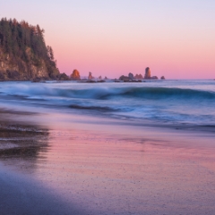 Washington Coast Third Beach Sunset Waves Cresting