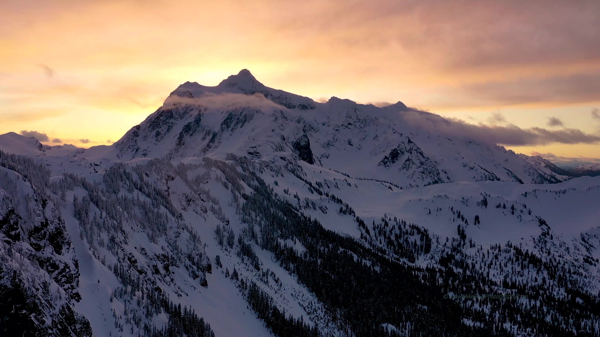 Aerial Mount Shuksan Sunrise Video