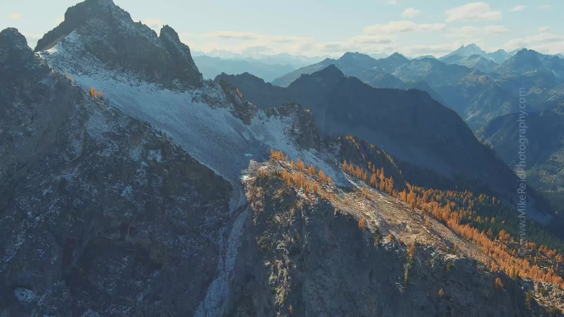 Aerial North Cascades Larch Footage 