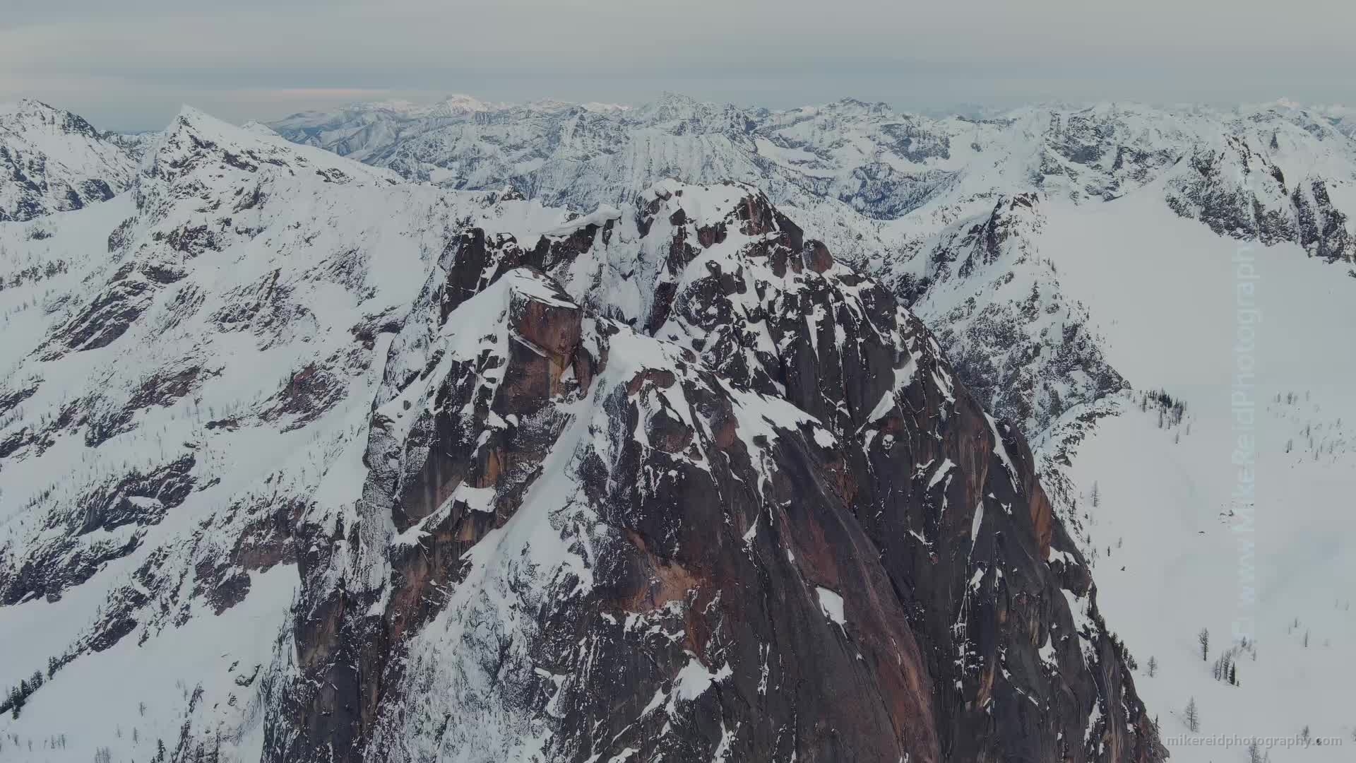 Early Winter Spires End of Witner Aerial Video