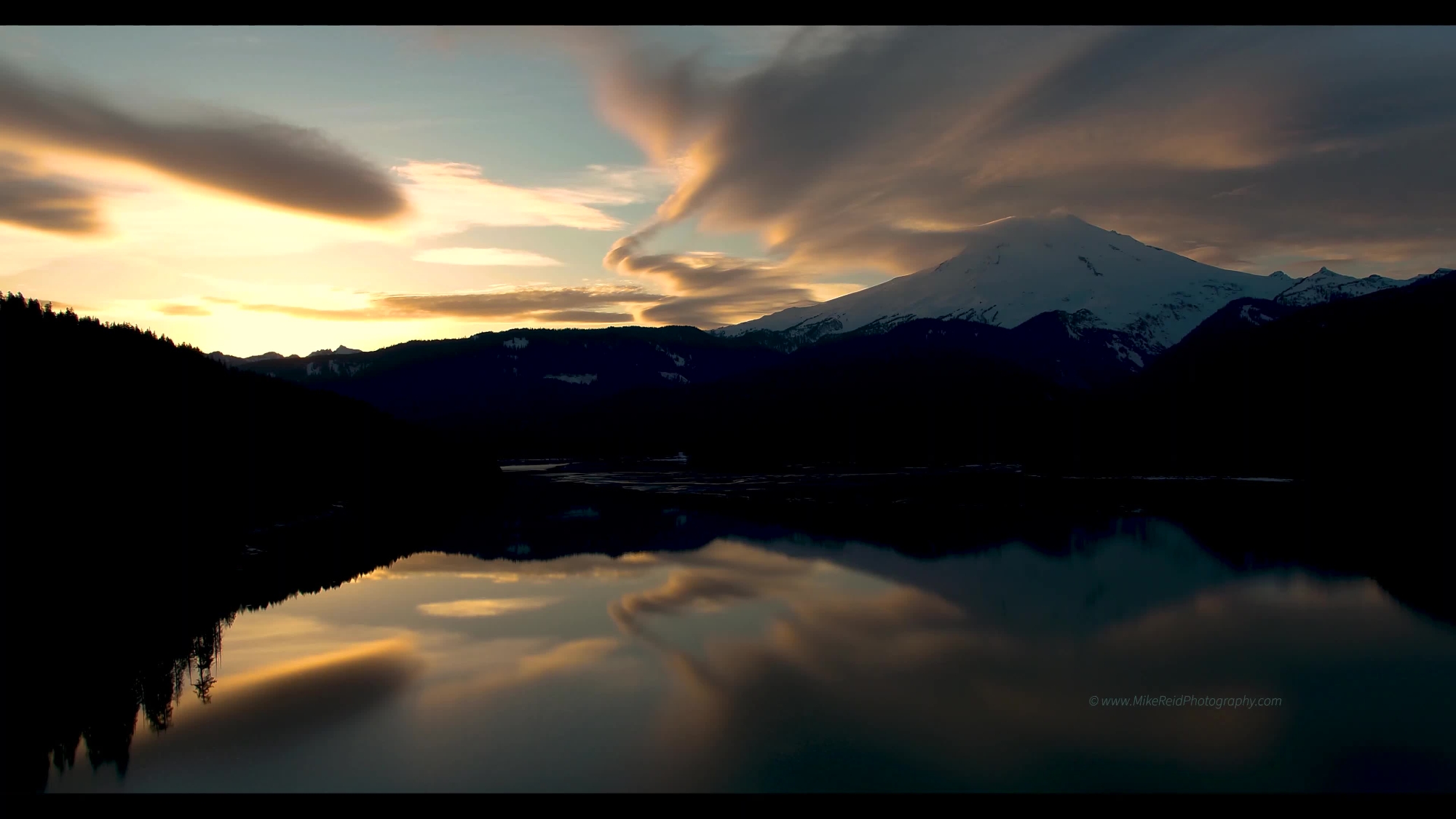 Mount Baker Sunset Cloudscape Video
