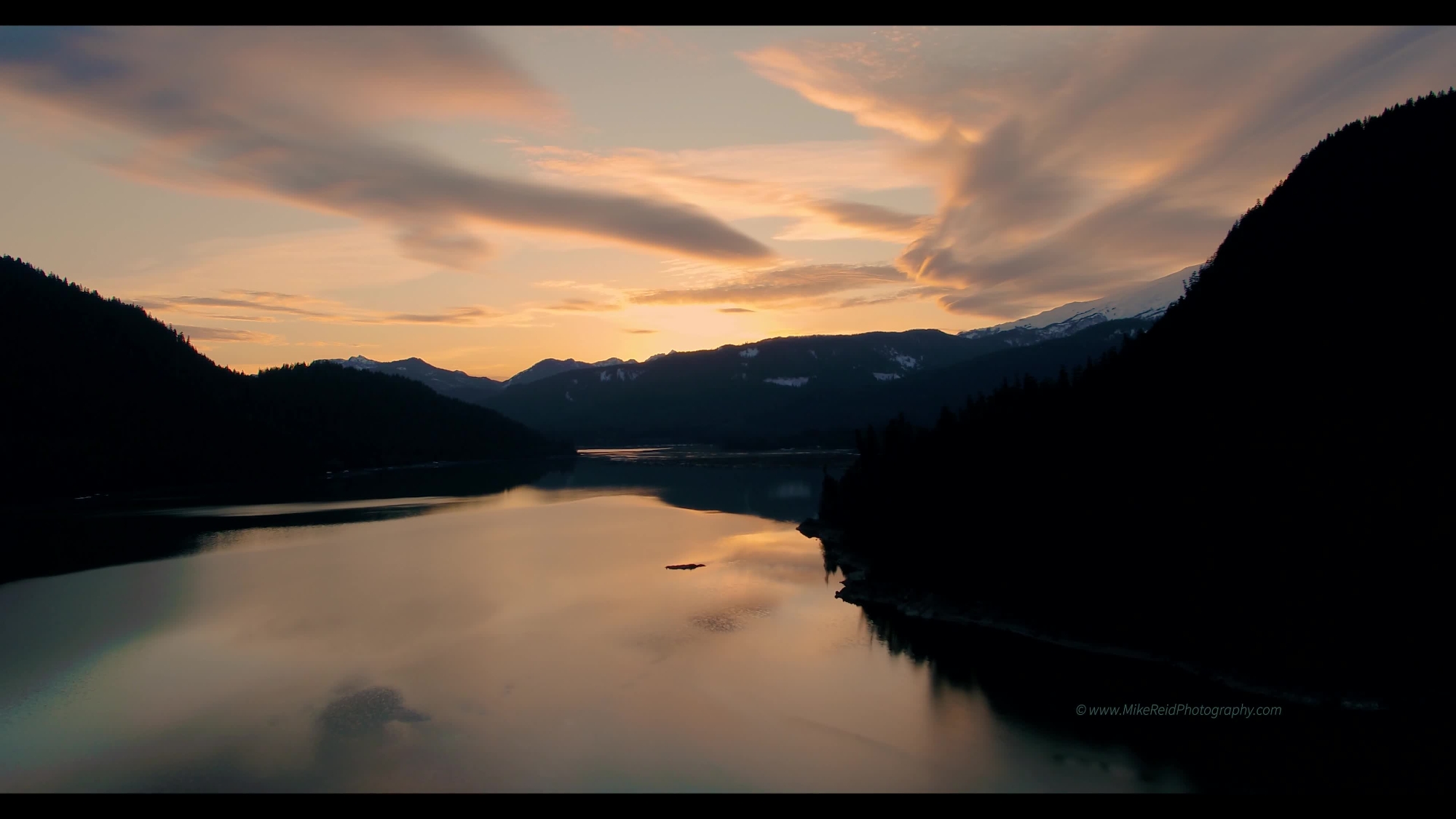 Mount Baker Sunset Lake Aerial Video.mp4
