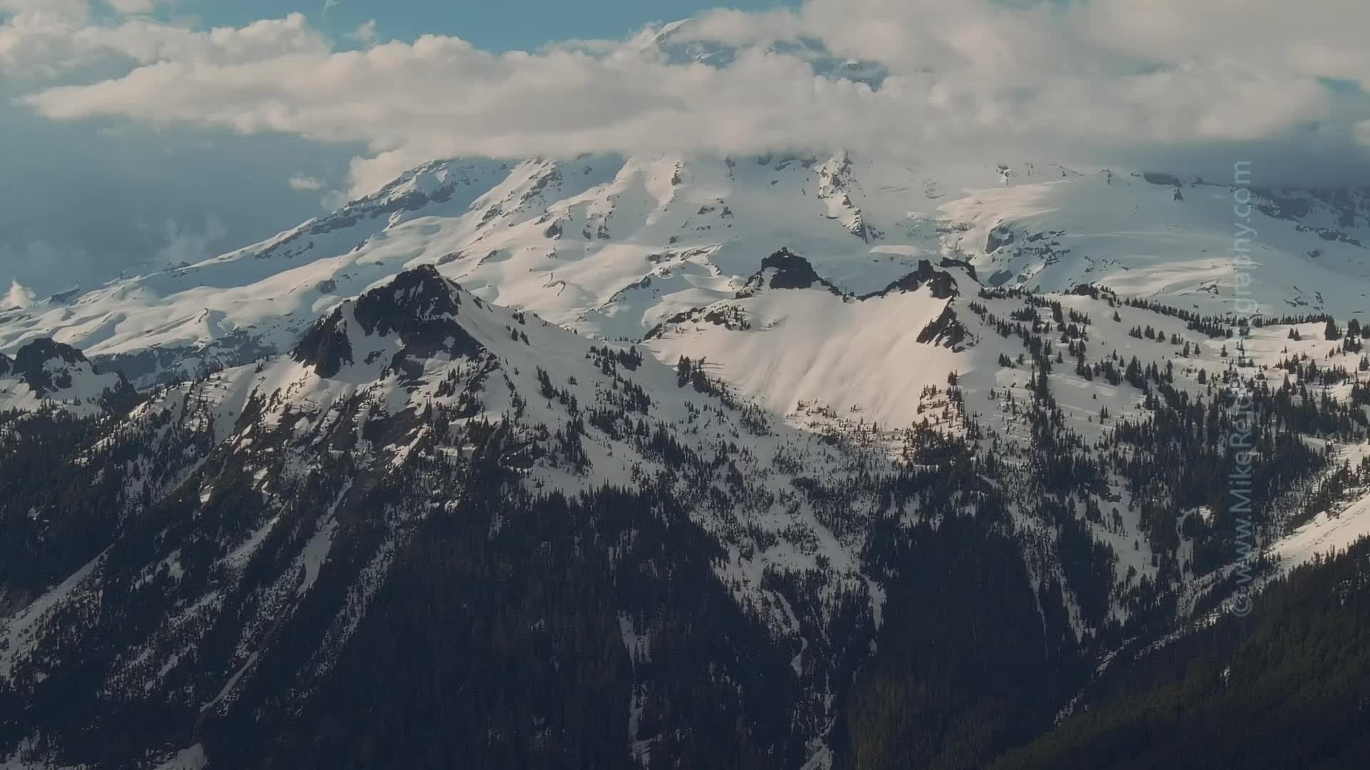 Mount Rainier Cloudscape Aerial Video June1
