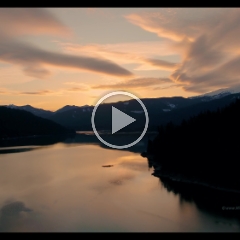 Mount Baker Sunset Lake Aerial Video.mp4
