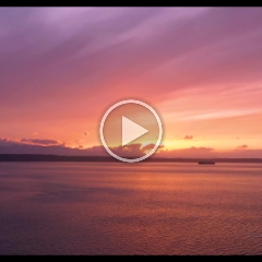 Over Puget Sound Container Ships Sailing at Sunset Drone Video.mp4