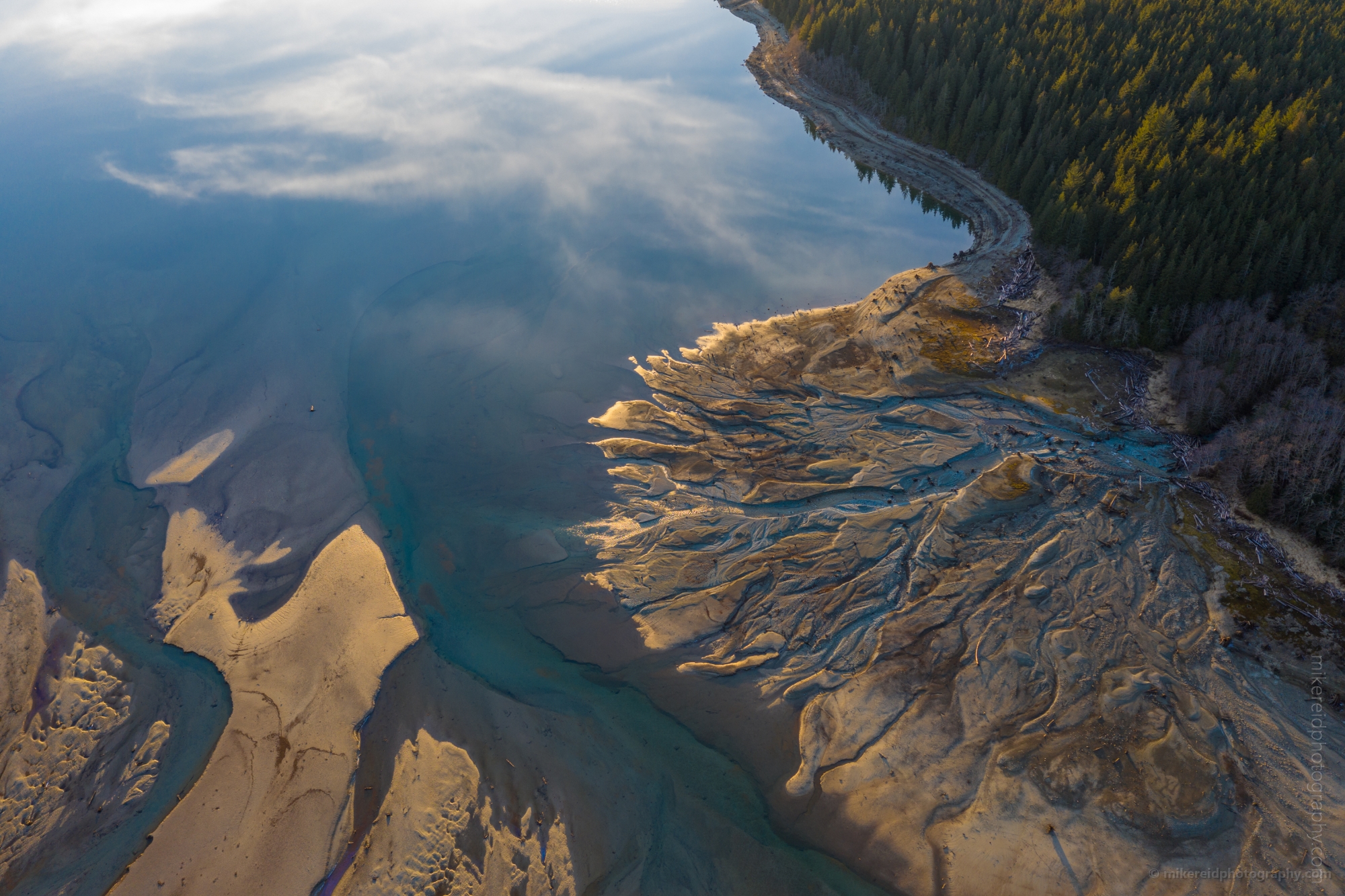 Northwest Aerial Photography River Abstracts With Clouds.jpg 