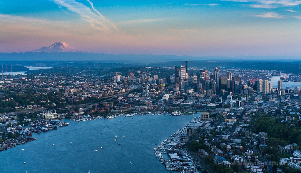 Aerial Lake Union, Seattle and Mount Rainier.jpg 